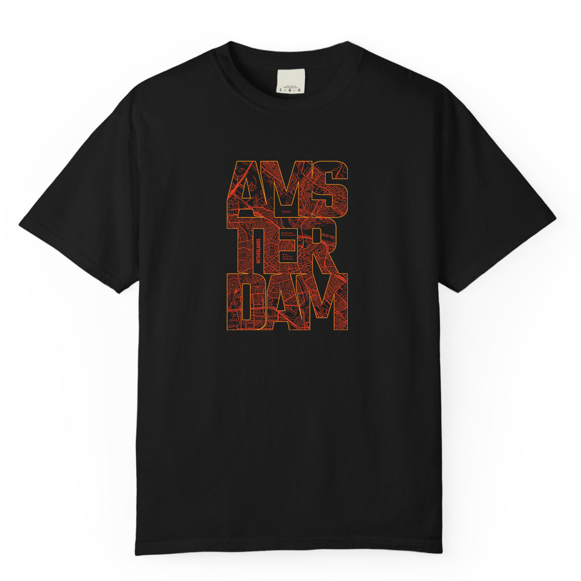 חולצת טי אמסטרדם – אותיות מחוספסות