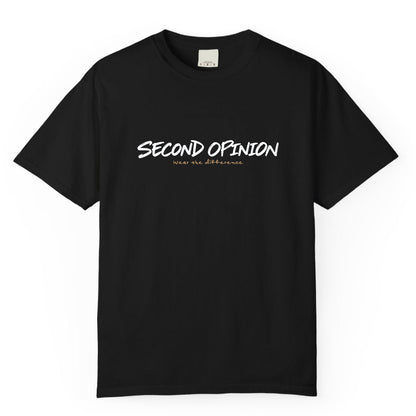 טי שרט עם אותו הדפס — לוגו Second Opinion – שחור