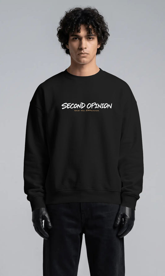 סווטשירט לוגו Second Opinion בכתב – שחור